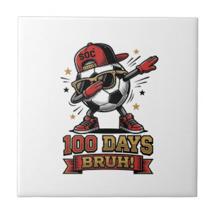 100 Tage Bruh Fußball Dabbing-Shirt-Design_1 Fliese