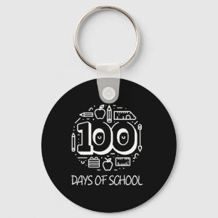 100 Tage Chalk Clical Teacher Kinder 100. Schlüsselanhänger