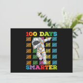 100 Tage cleverer Astronaut 100. Schultag Einladung (Stehend Vorderseite)