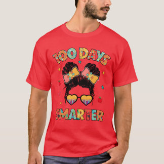 100 Tage cleverere Mädchen unordentliche Dutt-Fris T-Shirt