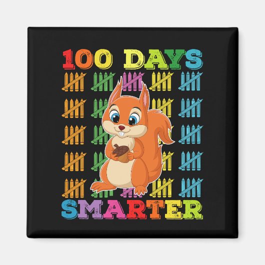 100 Tage cleveres Eichhörnchen 100. Schultag Magnet (Vorne)