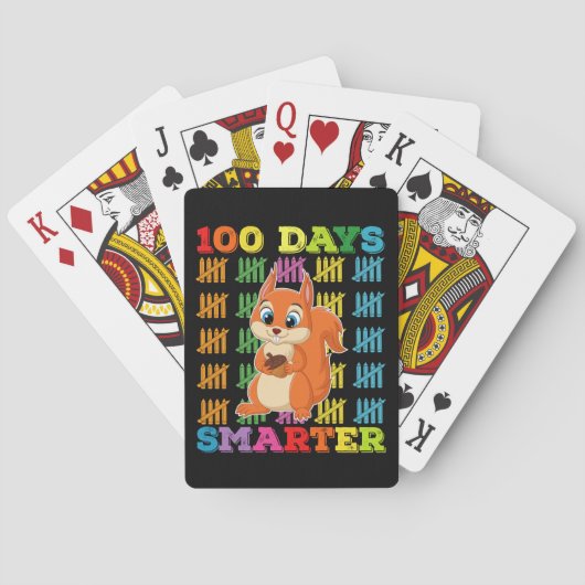 100 Tage cleveres Eichhörnchen 100. Schultag Spielkarten (Rückseite)