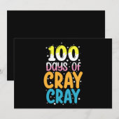 100 Tage Cray Cray 100. Schullehrer Einladung (Vorne/Hinten)