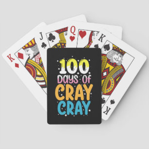 100 Tage Cray Cray 100. Schullehrer Spielkarten