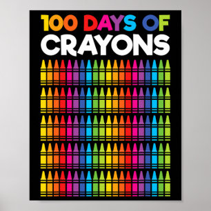 100 Tage Crayons für Mädchen Kinder 100 Tage von S Poster