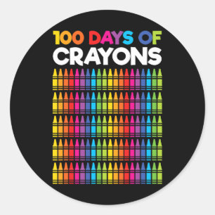 100 Tage Crayons für Mädchen Kinder 100 Tage von S Runder Aufkleber
