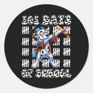 100 Tage Dalmatiner in der Schule 100 Tage schlaue Runder Aufkleber