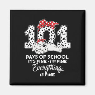 100 Tage Dalmatiner in der Schule Hund Mädchen 100 Magnet