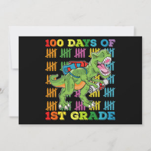 100 Tage der 1. Klasse T Rex Dinosaur Schule Einladung