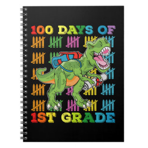 100 Tage der 1. Klasse T Rex Dinosaur Schule Notizblock
