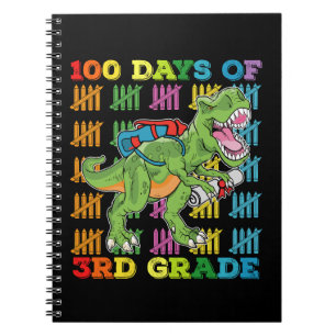100 Tage der 3. Klasse T Rex Dinosaur Schule Notizblock