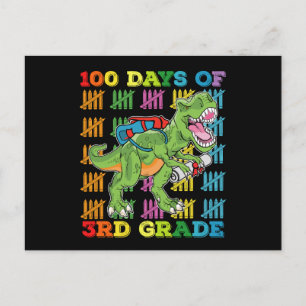 100 Tage der 3. Klasse T Rex Dinosaur Schule Postkarte