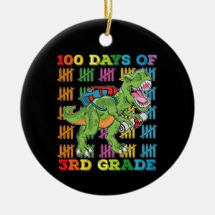 100 Tage der 3. Klasse T-Rex-Dinosaurier-Schule Keramik Ornament