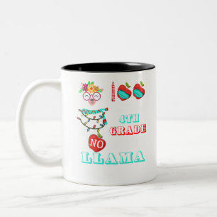 100 Tage der 4. Klasse keine Probllama Llama Lehre Zweifarbige Tasse