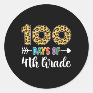 100 Tage der 4. Klasse Lehrer Student 100. Tag sc Runder Aufkleber