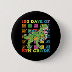 100 Tage der 5. Klasse T-Rex-Dinosaurier-Schule Button