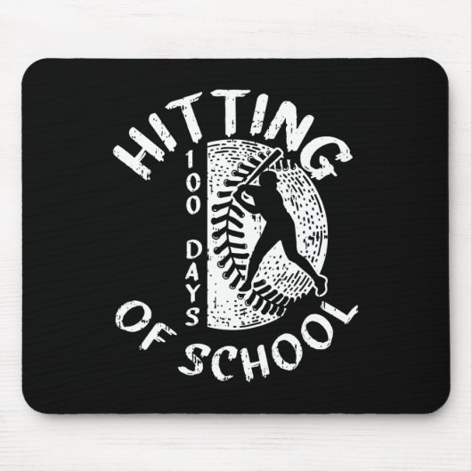 100 Tage der Baseball-Player-Lehrerin Student Mousepad (Vorne)