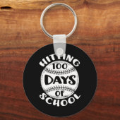 100 Tage der Baseball-Player-Lehrerin Student Schlüsselanhänger (Vorderseite)