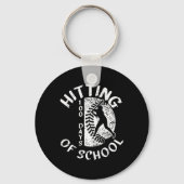 100 Tage der Baseball-Player-Lehrerin Student Schlüsselanhänger (Vorderseite)