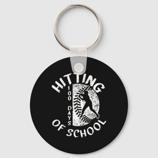 100 Tage der Baseball-Player-Lehrerin Student Schlüsselanhänger (Vorderseite)