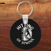 100 Tage der Baseball-Player-Lehrerin Student Schlüsselanhänger (Vorderseite)