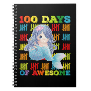 100 Tage der großartigen Meerjungfrau 100. Schulta Notizblock