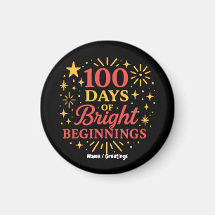100 Tage der hellen Anfänge Rot-Gold-Feier Magnet