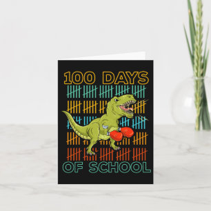 100 Tage der Schule 2025 Dinosaurier Boxing Mixed Karte
