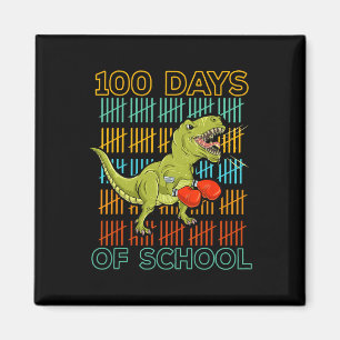 100 Tage der Schule 2025 Dinosaurier Boxing Mixed Magnet
