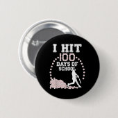 100 Tage der Schule Baseball 100. Schultag Button (Vorne & Hinten)