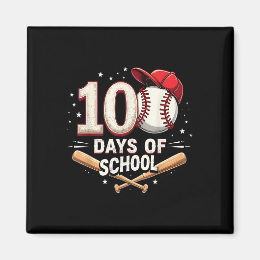 100 Tage der Schule Baseball 100. Schultag Magnet (Vorne)
