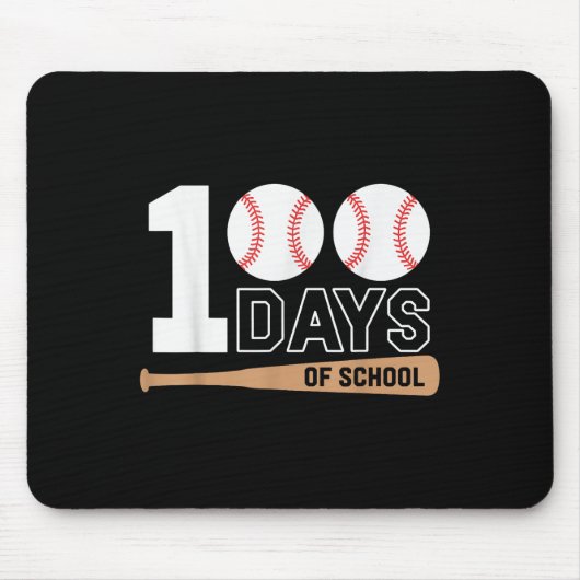 100 Tage der Schule Baseball 100. Schultag Mousepad (Vorne)