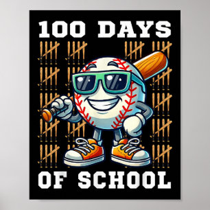 100 Tage der Schule Baseball 100. Schultag Poster