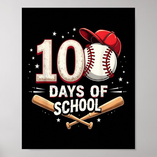 100 Tage der Schule Baseball 100. Schultag Poster (Vorne)