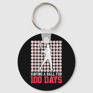 100 Tage der Schule Baseball 100 Tage für Jungen Schlüsselanhänger