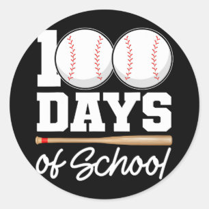 100 Tage der Schule Baseball 100 Tage Gym Runder Aufkleber