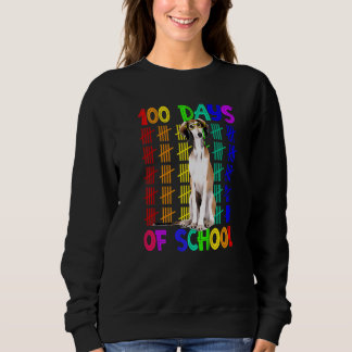 100 Tage der Schule Borzoi Hund tragen Brille Smar Sweatshirt