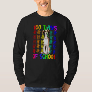 100 Tage der Schule Borzoi Hund tragen Brille Smar T-Shirt
