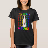 100 Tage der Schule Borzoi Hund tragen Brille Smar T-Shirt (Vorderseite)