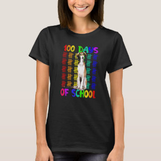 100 Tage der Schule Borzoi Hund tragen Brille Smar T-Shirt