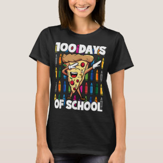 100 Tage der Schule Dabbing Pepperoni Pizza Slice T-Shirt