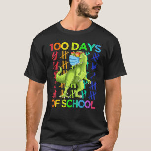 100 Tage der Schule Dinosaurier T Rex Tragen Maske T-Shirt