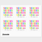 100 Tage der Schule farbenfrohe Tally Mark Quadratischer Aufkleber (Blatt)