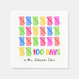 100 Tage der Schule farbenfrohe Tally Mark Serviette
