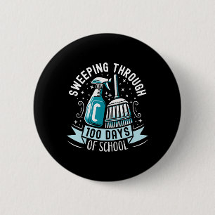 100 Tage der Schule Funny School Custodian Janitor Button