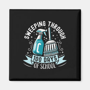 100 Tage der Schule Funny School Custodian Janitor Magnet