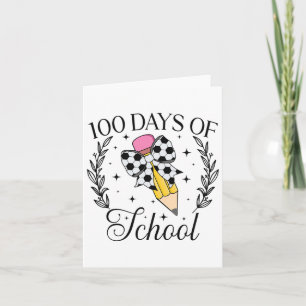 100 Tage der Schule Fußball Coquette Stift Bow 100 Karte