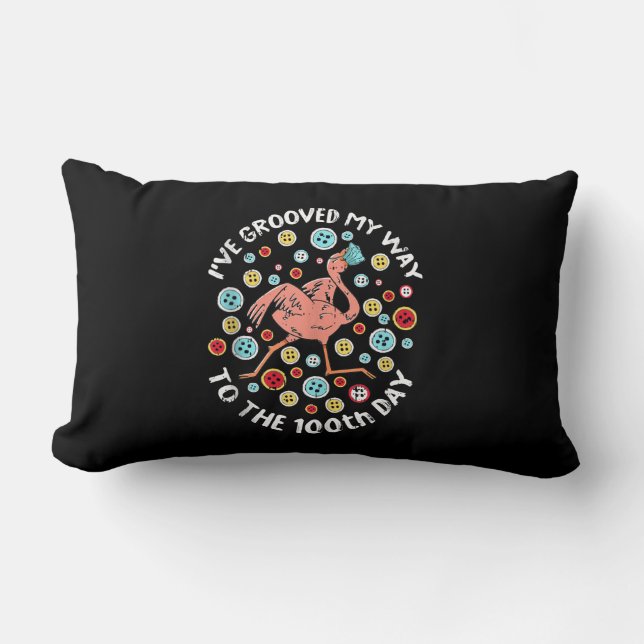 100 Tage der Schule Groove Flamingo Gesicht Maske Lendenkissen (Vorderseite)