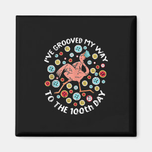 100 Tage der Schule Groove Flamingo Gesicht Maske Magnet