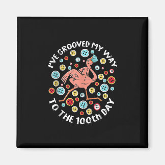 100 Tage der Schule Groove Flamingo Gesicht Maske Magnet